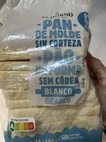 Pan de molde sin corteza blanco