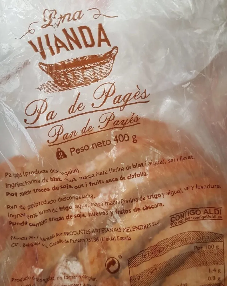 Pan de pueblo en rebanadas