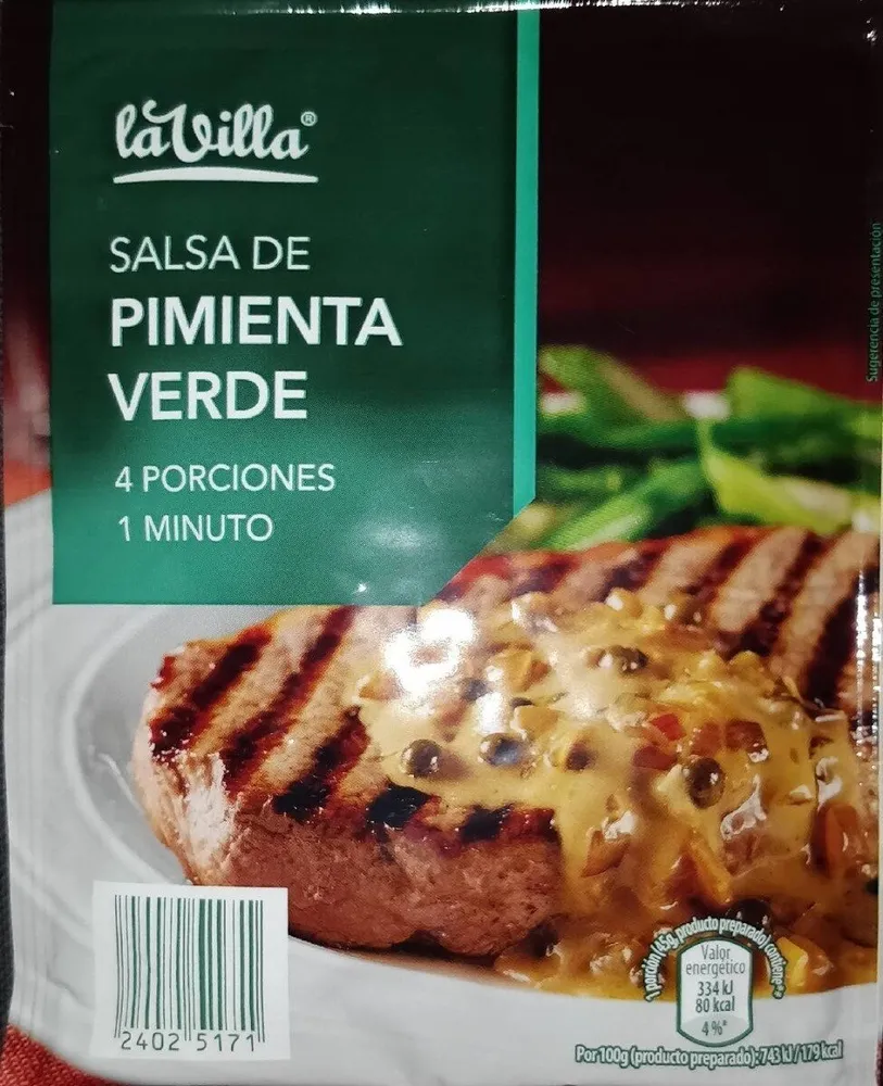 Salsa de pimienta verde