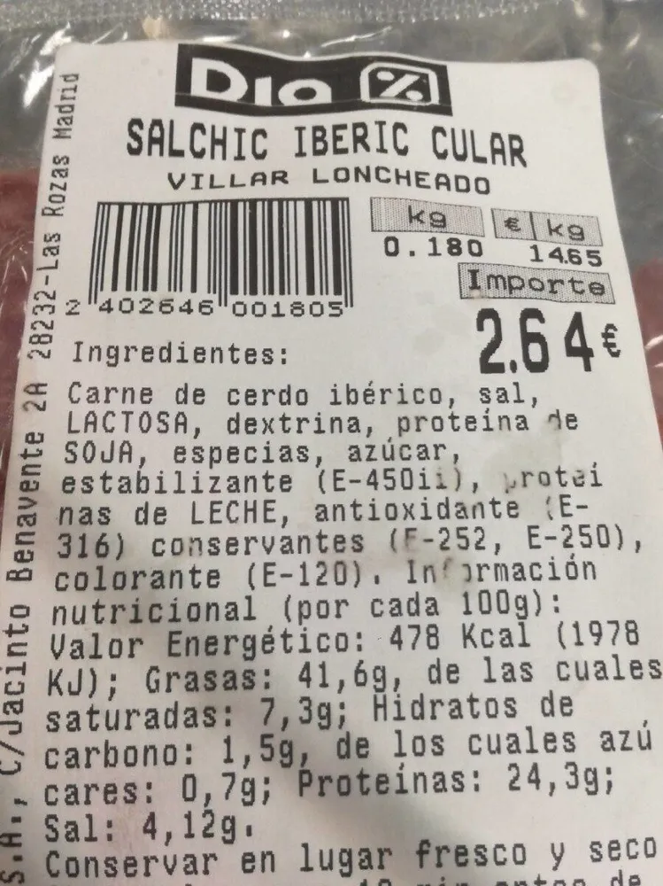 Salchichon iberico cular