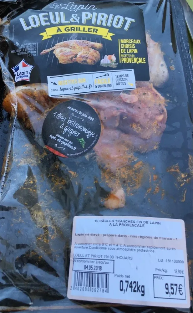 Rables tranche fin de lapin a la provencale