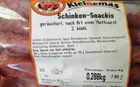 Schinken-Snackies, geräuchert, nach Art einer Mettwurst, 2. Wahl