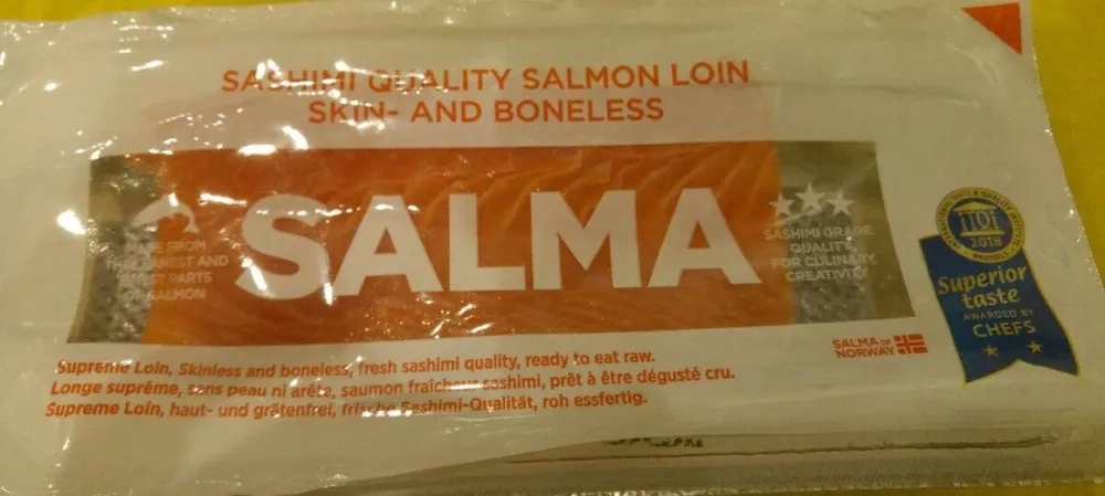 Sashimi quality salmon loin