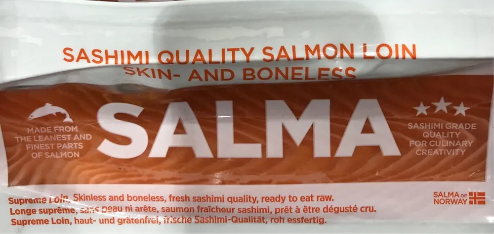 Sashimi quality salmon loin skin and boneless SALMA