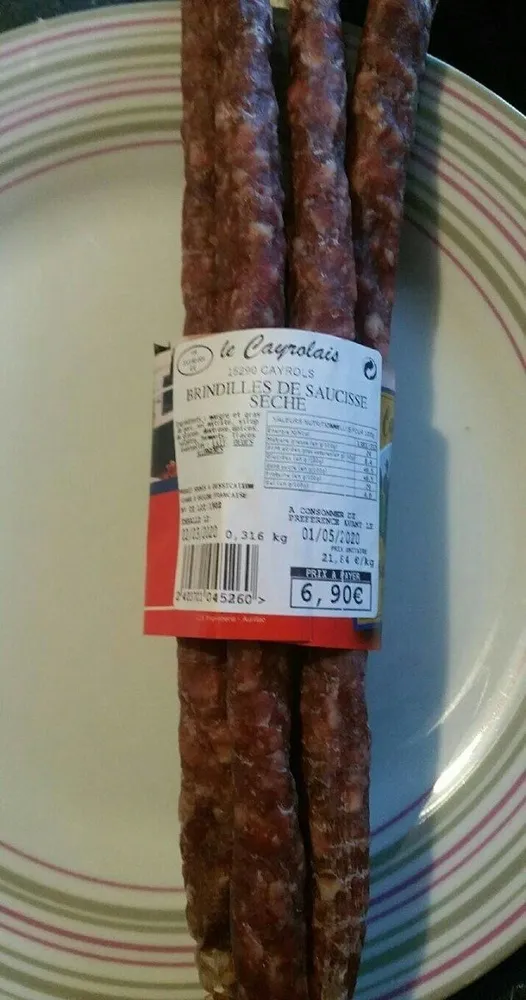 Brindilles de saucisse sèche