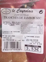 Tranches de jambon sec
