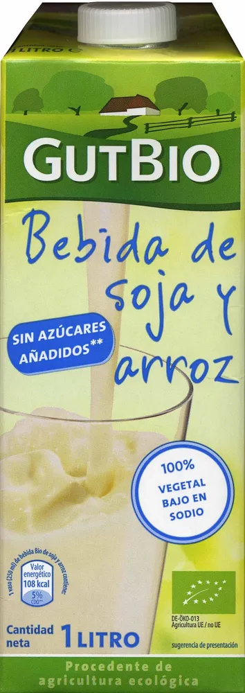 Bebida de soja y arroz