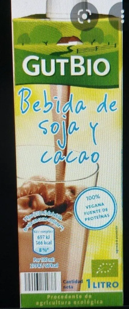 Bebida de soja y cacao