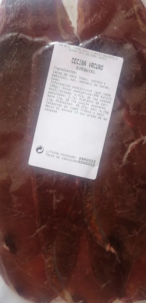 Cecina vacuno