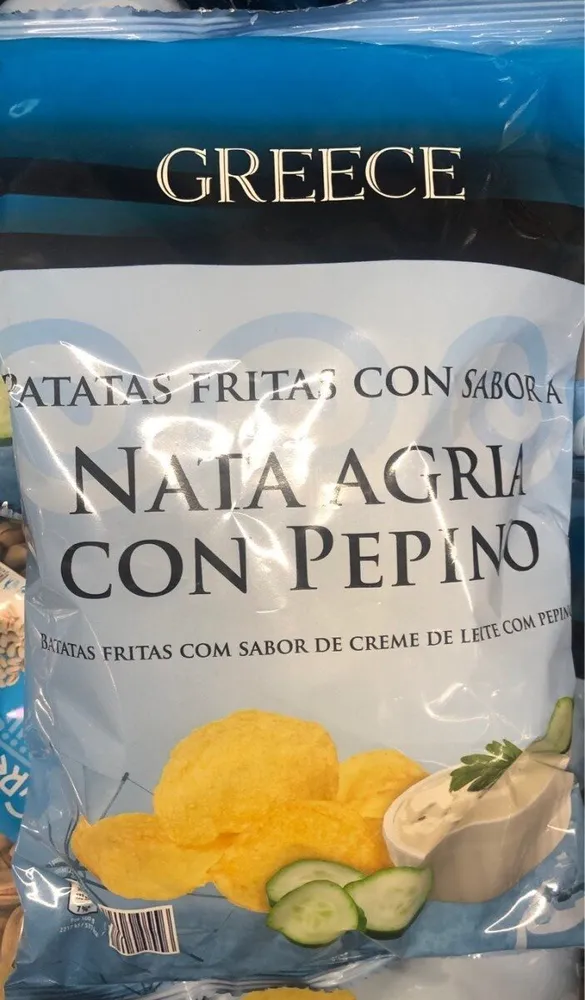 Patatas fritas con sabor a nata agria con Pepino