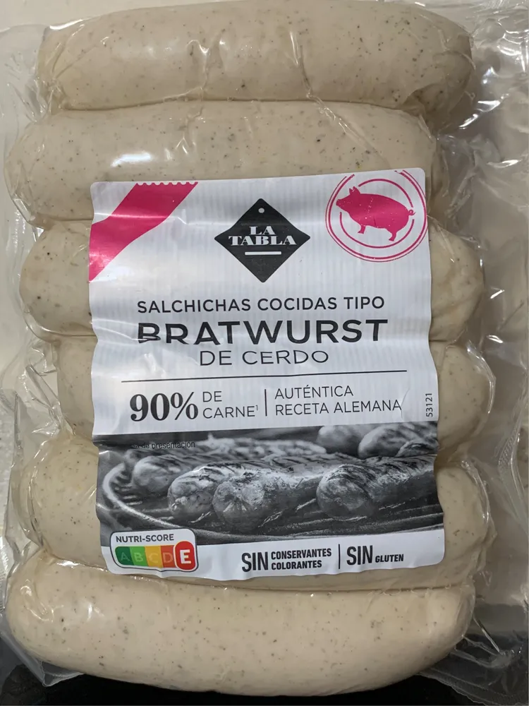 Salchichas cocidas tipo Bratwrust