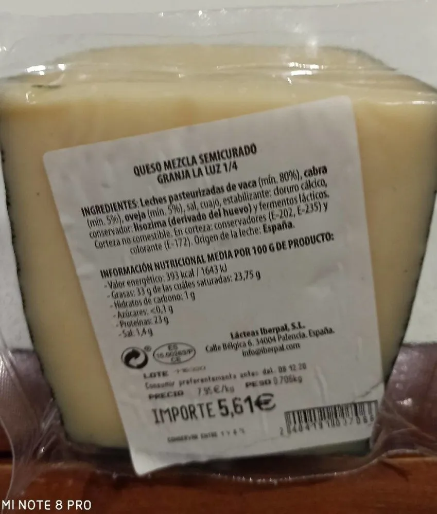 Queso mezcla semicurado