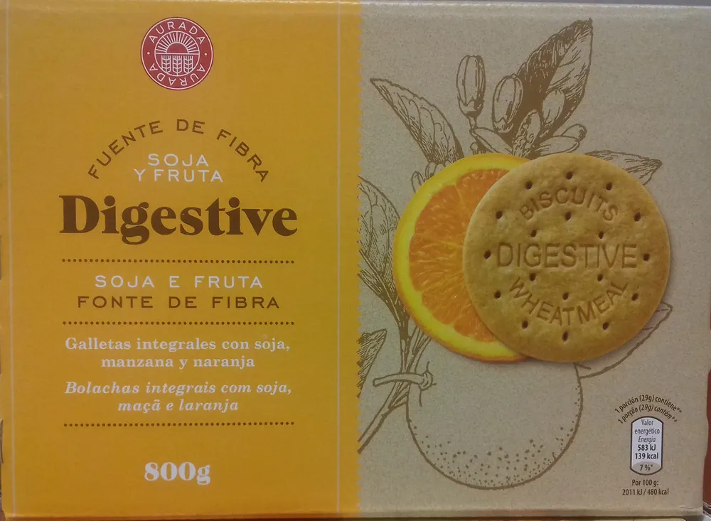 Galletas con soja, manzana y naranja