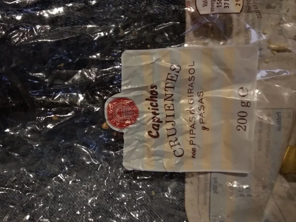 Caprichos crujientes con pipas de girasol y pasas