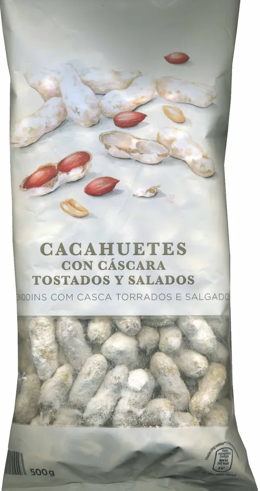 Cacahuetes con cáscara tostados con sal