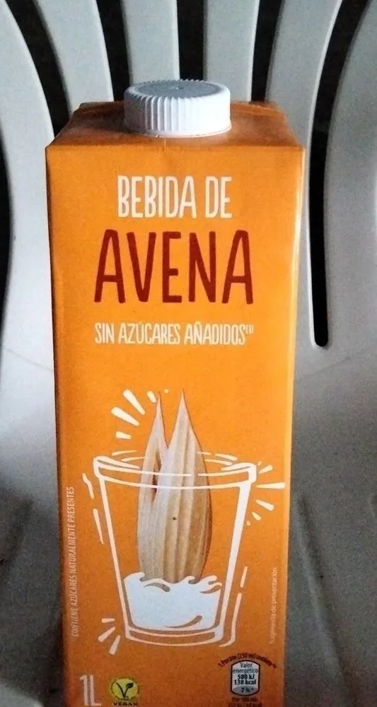 Bebida de avena sin azúcares añadidos