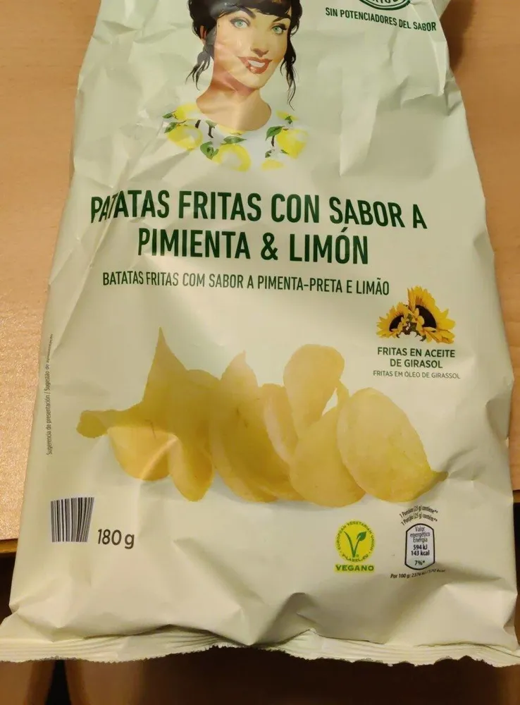 Patatas fritas con sabor a pimienta y limón