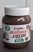 Crema de avellanas y cacao con edulcorante