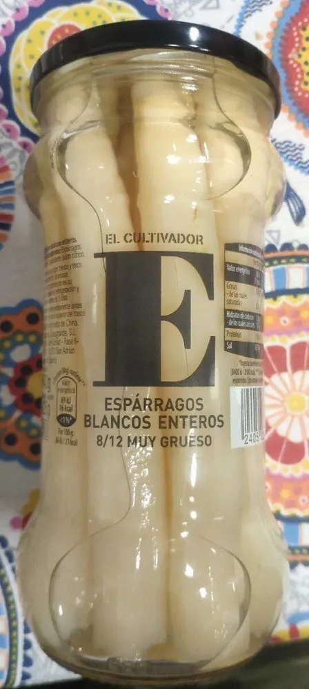 Espárragos blancos enteros 8/12 muy grueso