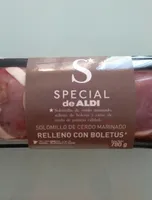 Solomillo de cerdo marinado relleno con boletus