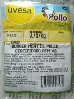 Burger meat de pollo certificado