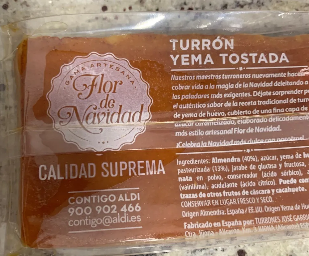 Turrón yema tostada