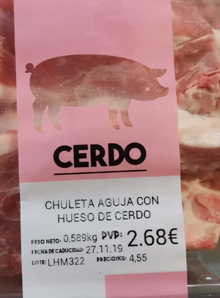 Chuleta de aguja de cerdo