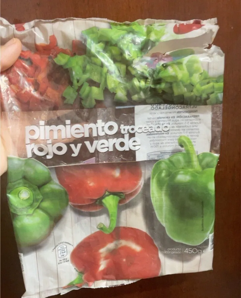 Pimiento troceado rojo y verde