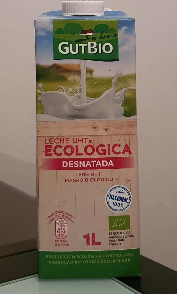 LECHE UHT ECOLÓGICA DESNATADA
