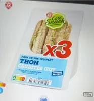 sandwich pain de mie complet thon crudités oeuf