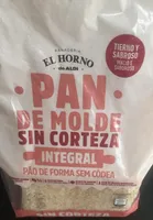 Pan de molde sin corteza integral