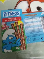 Palitos de chocolate con leche, con relleno de leche (50%)