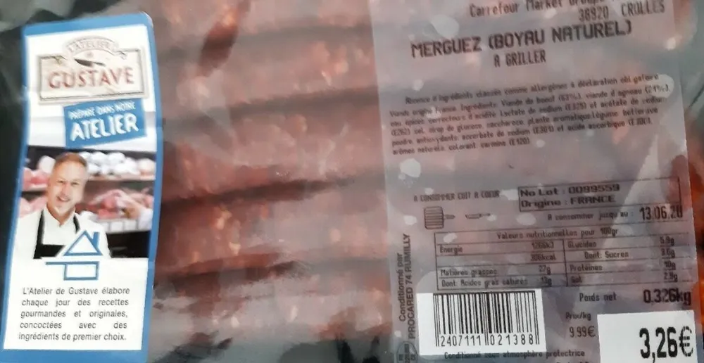 Merguez boyau naturel
