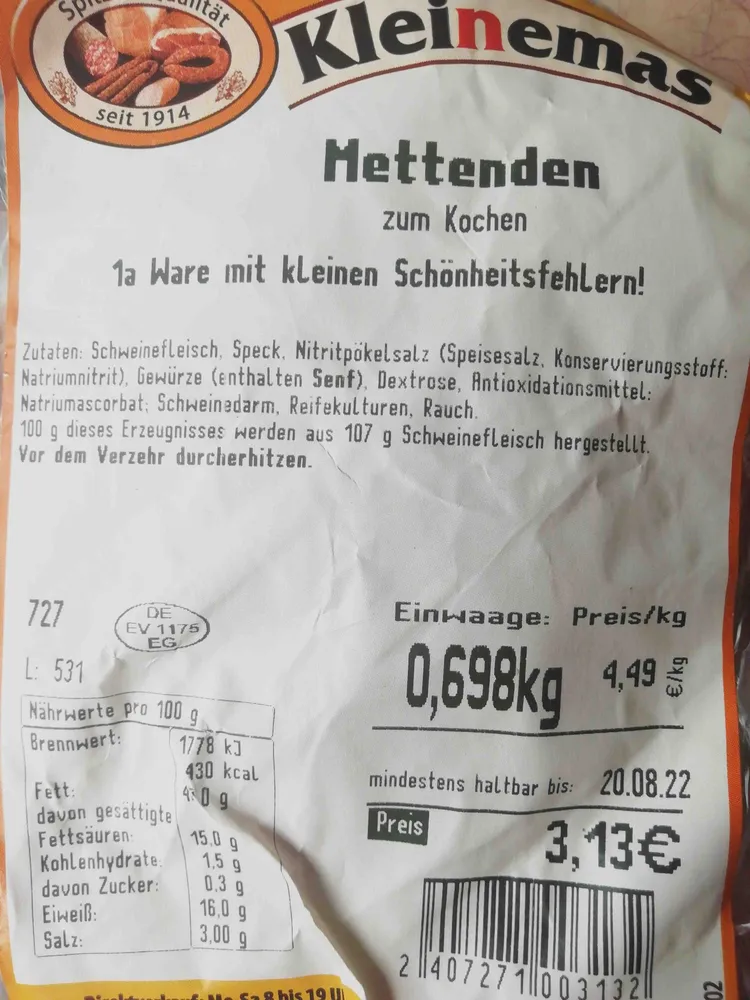Mettenden zum Kochen