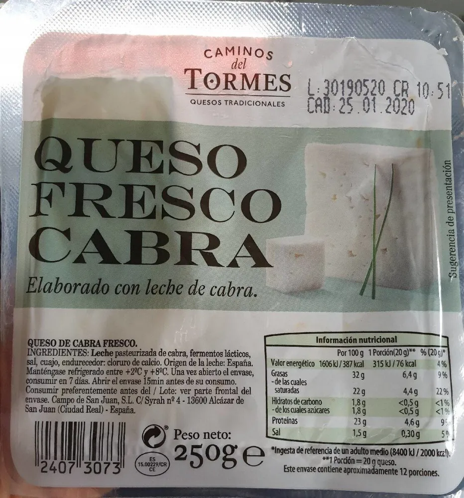 Queso fresco cabra