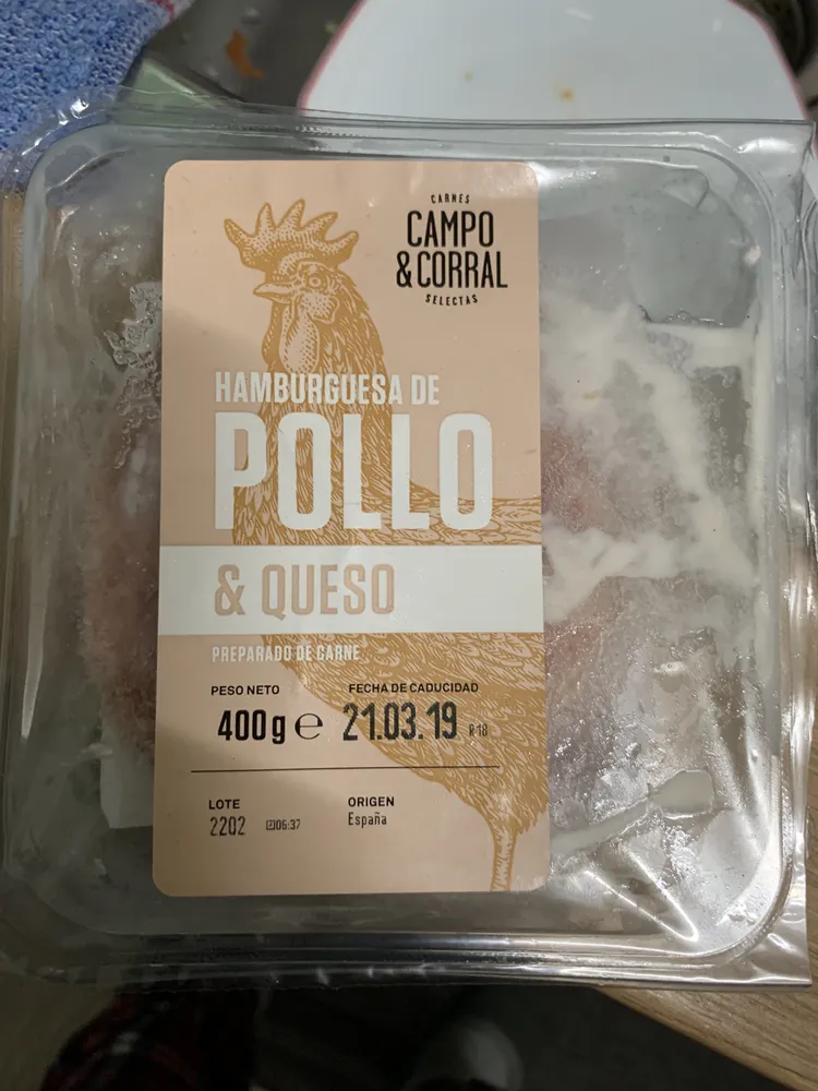 Hamburguesa de pollo y queso