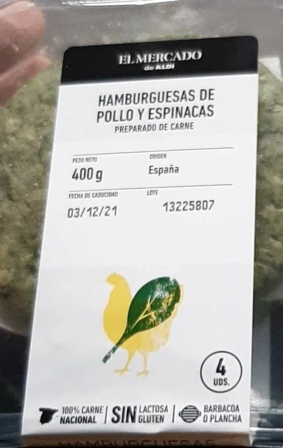 Hamburguesa Pollo Espinaca
