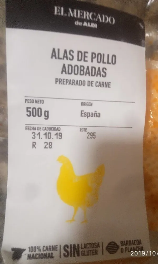 Alas de pollo adobadas