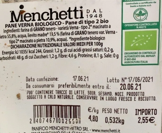 Pane verna biologico