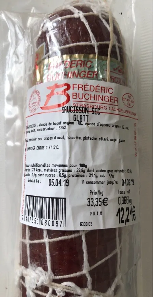 Saucisson sec glatt