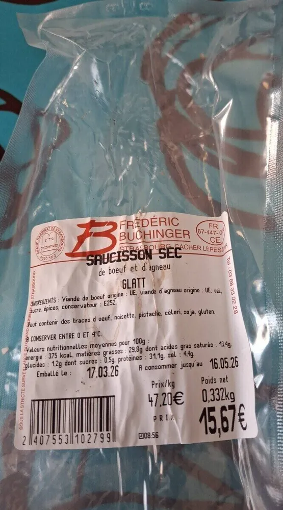 Saucisson sec casher