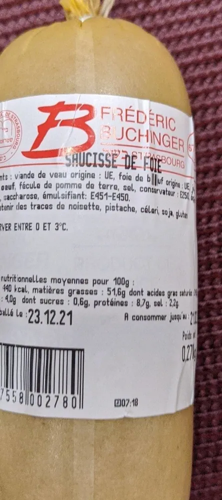 Saucisse de foie