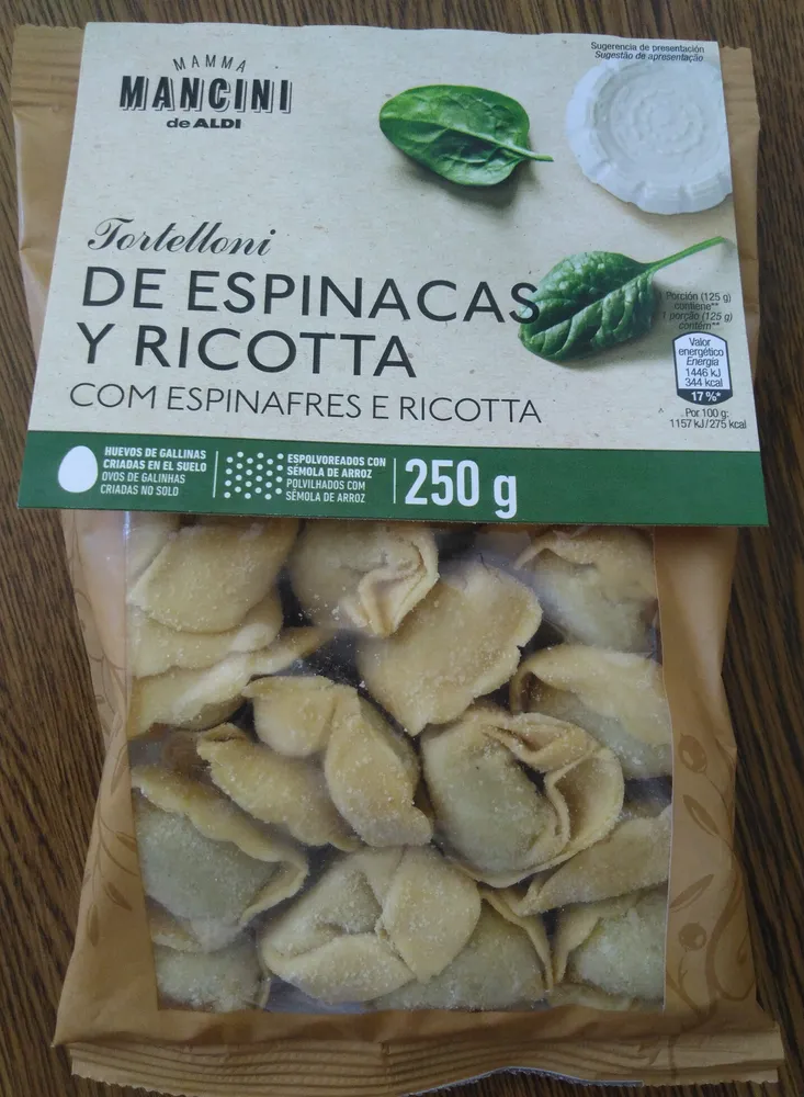 Totelloni de espinacas y ricotta