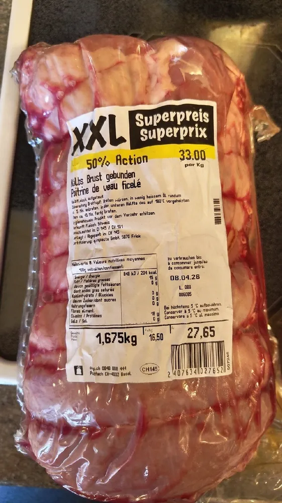 Kalbs Brust Gebunden