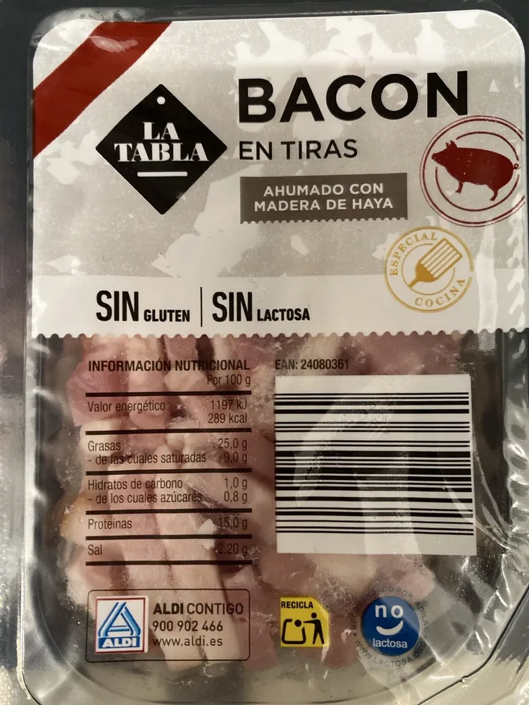 Bacon en tiras