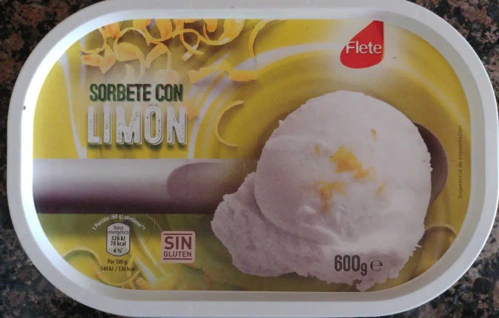 Sorbete con limón