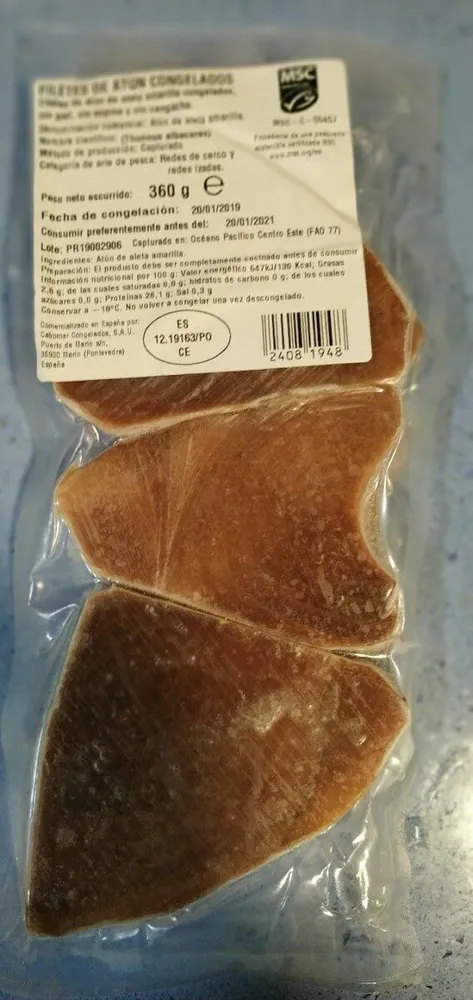Filetes de Atún Congelados
