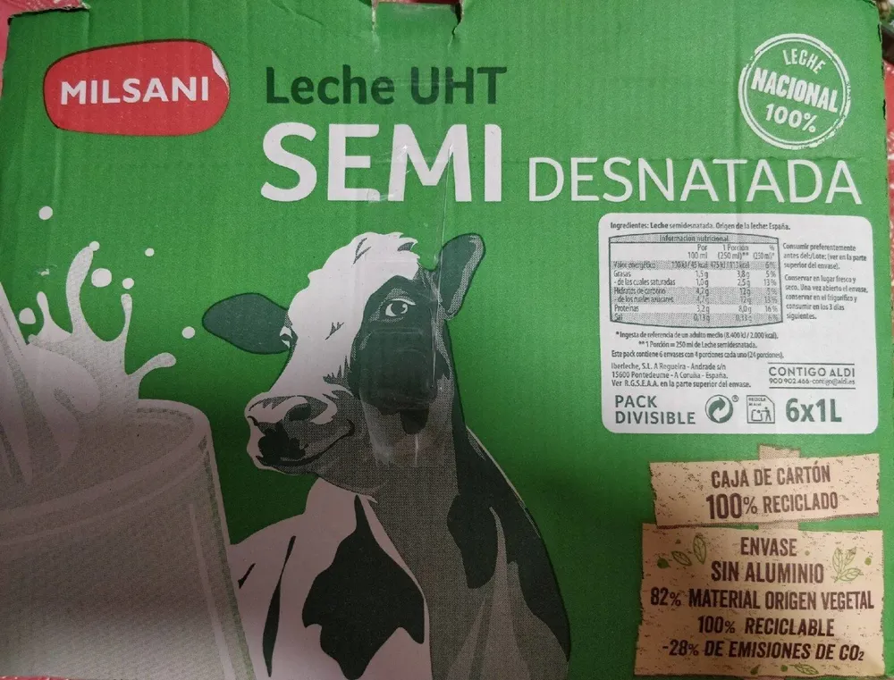Leche semidesnatada