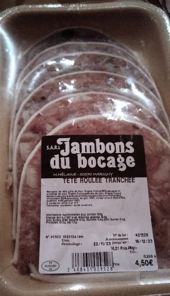 Tête roulée tranchee