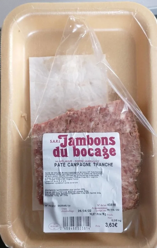 Pâté campagne tranche